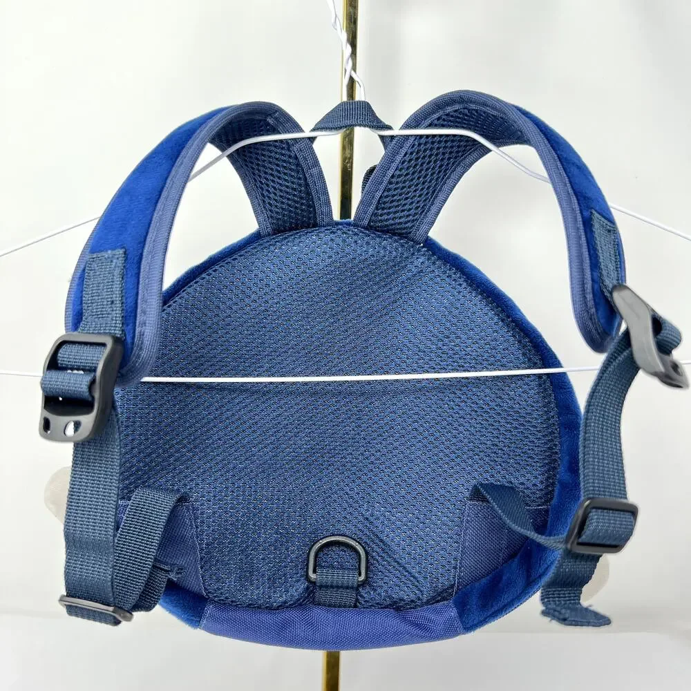 Child Plush Penguin Backpack Blue Gray Kids Zipper School Travel Bag